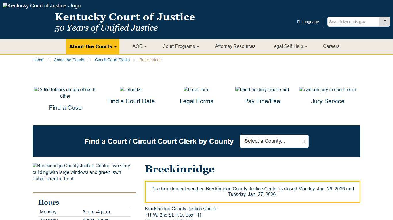 Breckinridge - Kentucky Court of Justice