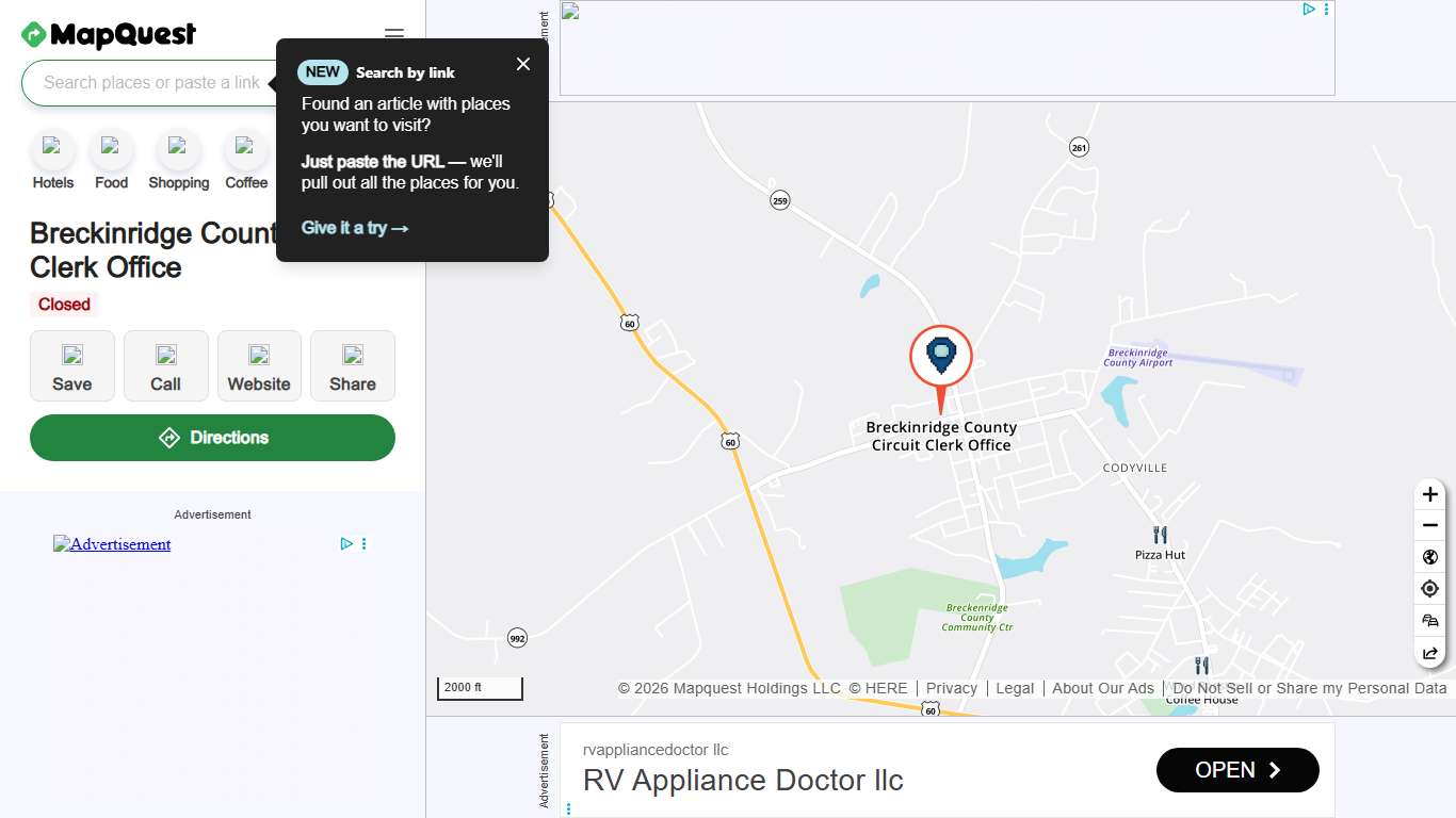 Breckinridge County Circuit Clerk Office, 111 W 2nd St, Ste 105, Hardinsburg, KY 40143, US - MapQuest